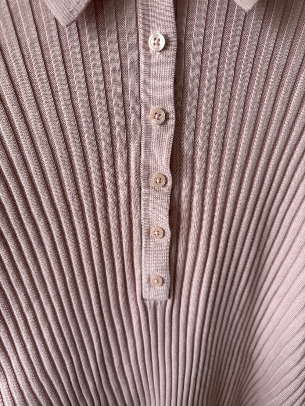 Athleta Soft Pink Ribbed Knit Polo Sweater - Picture 7 of 8